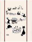 Dubout Cats Multi Cats Funny Humorous Cat Tea Towel Cotton Drying Cloth Gift Cat