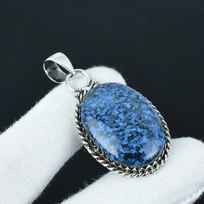 Naturale Blu K2 Azzurrite Gemma Ciondolo 925 Argento Sterling Mano Gioielli - Immagine 1 di 4