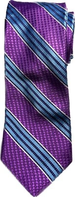 Corbata Ted Baker London a rayas mezcla de seda, talla regular - púrpura Foto 1 de 2