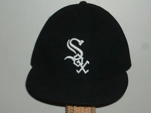 NEW ERA 59FIFTY Polyester CHICAGO WHITE SOX MLB Black Ball Cap Hat Fitted 7 3/8 - Picture 1 of 6