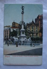 Cartolina Napoli Colonna dei Martiri Chiesa Evangelica Scozzese primi '900