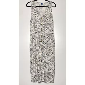 New Old Navy Sleeveless Button Front Linen Blend Maxi Dress Women's Size Large - Picture 1 of 7