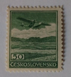 Sello de correo aéreo de Checoslovaquia, 1930, sc#C10, como nuevo, VLH, OG - Imagen 1 de 2