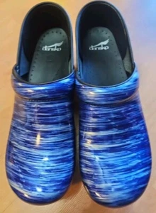 Dansko Size 41/10.5-11 Professional Patent Clog Blue Brush Womens New DISPLAY - Picture 1 of 9