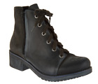 Naot Leather and Suede Lace-up Ankle Boots Groovy Midnight Oil EU 36 US 5-5.5