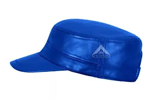 Berretto CASTRO Berretto Uomo Pelle Blu Royal Gatsby Newsboy Golf Guida Nuovo Stile - Foto 1 di 3