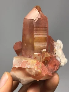 Red Quartz Crystal Cluster Point Morocco 5.1oz N35 - Picture 1 of 12