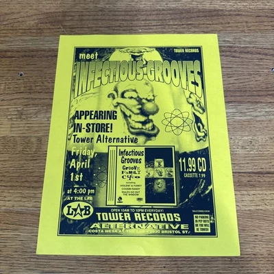 Vintage Infectious Grooves Meet & Greet Concert Show Flyer @ Tower Records - Image 1 of 4