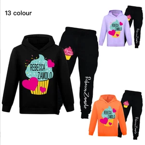 Kids T-Shirt Rebecca Zamolo Youtube Merch Hoodies Hooded Top Pant trousers Sets - Picture 1 of 19
