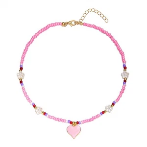 For Women's Bohemian Floral Heart Necklace Suitable for Various Outfits - Picture 1 of 16