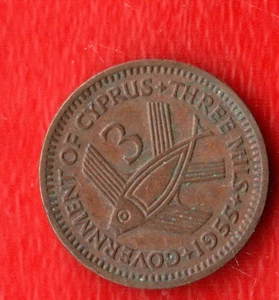 CYPRU 3 MILL 1955 - Picture 1 of 2