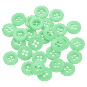 60pcs 18L Sewing Buttons 15/32" Resin Round Flat 4-Hole Craft Buttons, Green - Picture 1 of 7