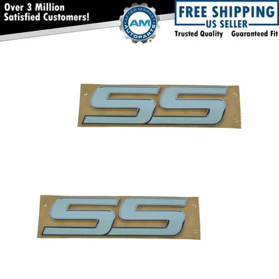 OEM White SS Door Nameplate Emblem Pair for Trailblazer Impala HHR Monte Carlo - Image 1 of 4