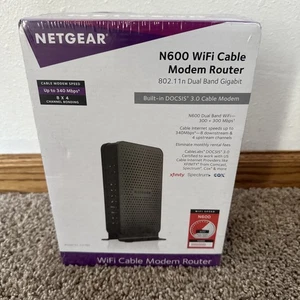Netgear N600 WiFi Cable Modem Router Dual Band Gigabit DOCSIS 3.0 C3700 - Picture 1 of 7