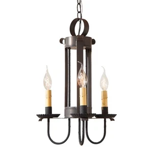 Irvins Country Tinware Large Amherst Hanging Light in Kettle Black - Picture 1 of 3