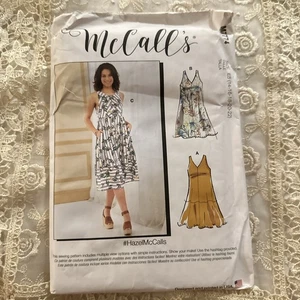 Vestido McCalls patrón de costura M7774 cuello en V sin mangas midi hasta la rodilla falta talla 14-22 - Imagen 1 de 3