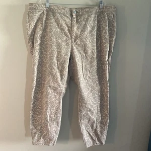 Pantalone Anthropologie Pilcro beige grigio fantasia floreale taglia 26W cucitura interna 26 W45 - Foto 1 di 7