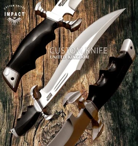 CUBIERTOS DE IMPACTO ARTE COMPLETO CUCHILLO BOWIE PERSONALIZADO MANGO CUERNO DE TORO - Imagen 1 de 12