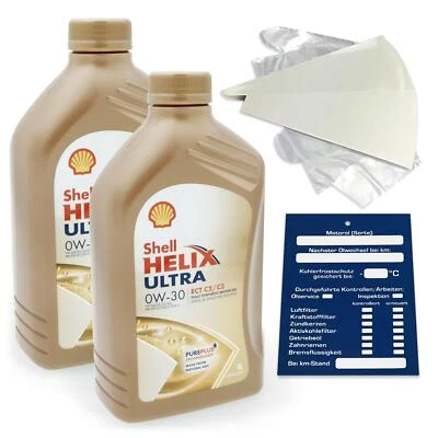 2 Litro Original Shell Helix Ultra Ect C2/C3 0W30 Aceite Porsche C30 Api Sn Kit - Imagen 1 de 4