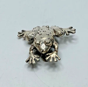 CE37. Vintage Sterling Silver Frog Toad Pin Brooch - Picture 1 of 11