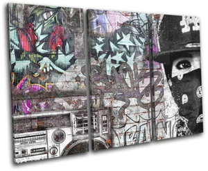 Gangster Street Urban Ghettoblaster Graffiti HÖHEN LEINWAND WANDBILD Bild Druck - Bild 1 von 1