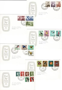 Stamps 1966 Australia set of 24 on 6 matching official emblem cachet FDCs great - Picture 1 of 1