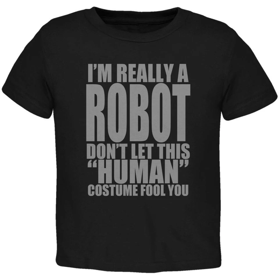 Halloween Human Robot Costume Toddler T Shirt - Image 1 of 1