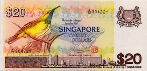 Singapore 20 Dollars Bird Series 1979 (AUNC) - Picture 1 of 2