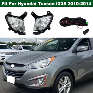 Set Bumper Fog Lights Lamp w/ Harness Wire For Hyundai Tucson IX35 2010-2014 - Picture 1 of 10
