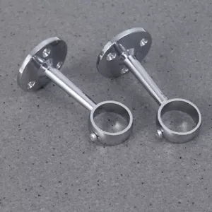 2 PCS Curtain Rod Bracket 25MM Closet Hanger Wardrobe Rail Support - Picture 1 of 12