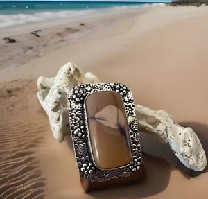 Size 8 Mookaite Jasper Gemstone Ring -925 Sterling Silver plated-New ! - Bild 1 von 4