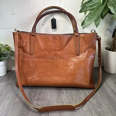 Coach 32291 Soft Borough Bag Brown Cognac Nappa Leather Large 2/Way Satchel - Image 1 of 4