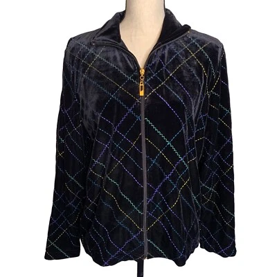 Chaqueta Koret Mujer PM Petite Mediana Color Negro Costuras Cremallera Frontal Manga Larga Foto 1 de 4