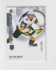 20/21 UD SP Vegas Golden Knights Peyton Krebs Rookie Authentics #106 Ltd #/2299 - Bild 1 von 2