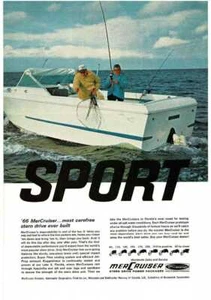 1966 MERCURY MerCruiser Stern Drive Boat Motor fishermen Vintage Print Ad - Picture 1 of 1
