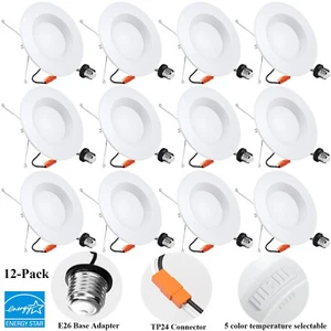 12 Pack 6 Inch LED Recessed Light, Can Lights for Ceiling, Selectable 5CCT Color - Picture 1 of 19