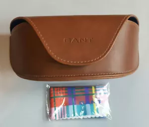 GANT LARGE TAN BROWN SUNGLASSES CASE WITH CLEANING CLOTH - Picture 1 of 5