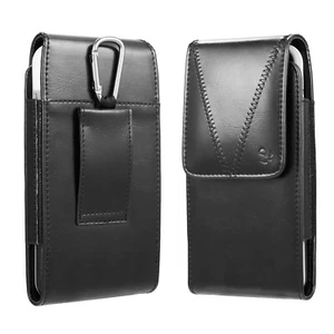 Vertical Leather Carrying Pouch Case Holster Loop For iPhone 6 7 8 SE 12 Mini - Picture 1 of 12
