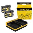 2x Batteria Patona + caricatore DUAL USB per Canon OPTURA 30,40,400,50,500,60