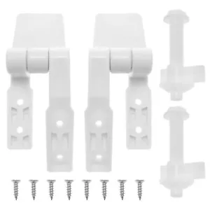 Universal White Plastic Toilet Seat Hinges Replacement with Mounting Screw fo... - Picture 1 of 5