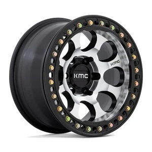 KMC KM237 Riot Beadlock 17x9 5x5.0 Machined Black Windows Black Wheel 17" -38mm - Picture 1 of 13
