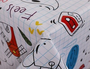 Wipe Clean Tablecloth Vinyl Plastic Wipeable PVC Table Cover Kids Design - Picture 1 of 9