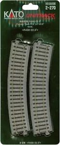 BS KATO HO Scale 2-270 Curved Track R490-22.5° 4Pcs. Railroad Model Supplies NEW - Picture 1 of 1