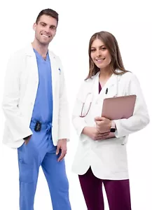 Adar Men Doctor Workwear Uniform Multiple Pockets Classic Consultation Coat - Picture 1 of 9