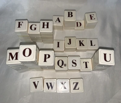 UPWORDS Board Game Replacement Part Plastic Letter Tiles Set of 127 Vintage - Image 1 of 4