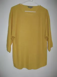 SUZANNEGRAE YELLOW 3/4 SLEEVE KNITTED TOP SIZE XS - Picture 1 of 3
