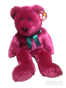TY The Beanie Buddies Collection 'Teddy' Beanie Baby Cranberry Christmas 1998 - Picture 1 of 6