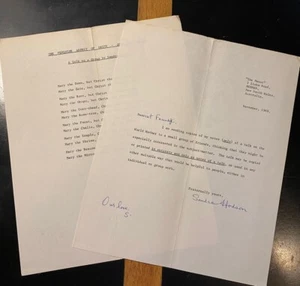 1969 Signed Theosophy The Manor Australia SANDRA HODSON Letter Feminine Deity - Picture 1 of 9