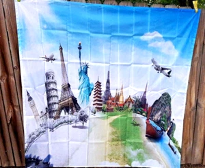 Ambesonne Travel Word Monument Fabric Shower Curtain 70 x 70 New #A38 - Picture 1 of 5