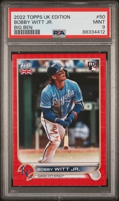 2022 Topps UK Edition BOBBY WITT JR Big Ben Red RC /99 PSA 9 MINT 🔥 Royals - Image 1 of 3